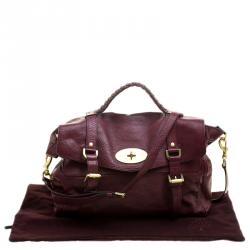 Mulberry Dark Red Leather Oversized Alexa Satchel