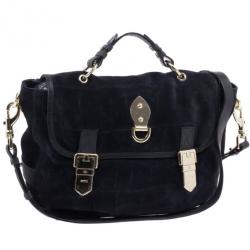 Pre Owned Mulberry Blue Suede Leather Tillie Tote