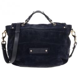 Pre Owned Mulberry Blue Suede Leather Tillie Tote