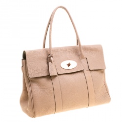 Pre Owned Mulberry Dusty Pink Grained Leather Bayswater Satchel