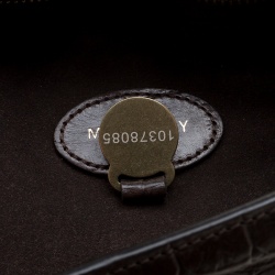 Pre Owned Mulberry Dark Brown Croc Embossed Leather Bayswater Satchel