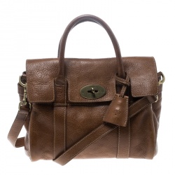Mulberry Brown Grain Leather Small Bayswater Satchel
