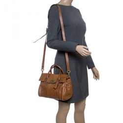 Mulberry Brown Grain Leather Small Bayswater Satchel