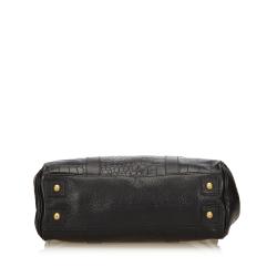 Pre Owned Mulberry Black Croc Embossed Leather Bayswater Bag