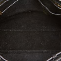 Pre Owned Mulberry Black Croc Embossed Leather Bayswater Bag