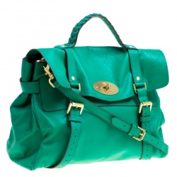 Mulberry Green Leather Oversized Alexa Satchel
