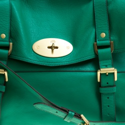Mulberry Green Leather Oversized Alexa Satchel