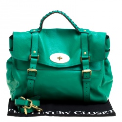Mulberry Green Leather Oversized Alexa Satchel