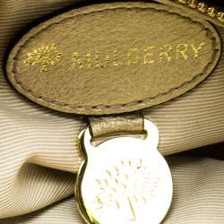 Pre Owned Mulberry Metallic Beige Leather Bayswater Satchel