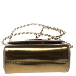 Mulberry Gold Patent Leather Mini Lily Crossbody Bag