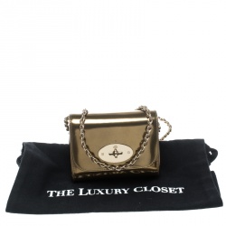 Mulberry Gold Patent Leather Mini Lily Crossbody Bag