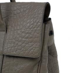 Pre Owned Mulberry Taupe Soft Croc Printed Bayswater Satchel