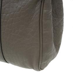 Pre Owned Mulberry Taupe Soft Croc Printed Bayswater Satchel