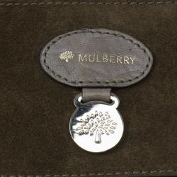 Pre Owned Mulberry Taupe Soft Croc Printed Bayswater Satchel