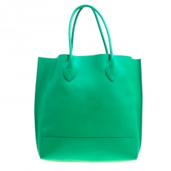 Pre Owned Mulberry Green Leather Blossom Shopper Tote
