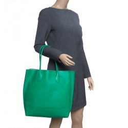 Pre Owned Mulberry Green Leather Blossom Shopper Tote