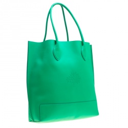 Pre Owned Mulberry Green Leather Blossom Shopper Tote