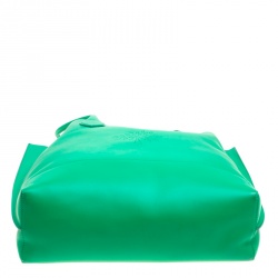 Pre Owned Mulberry Green Leather Blossom Shopper Tote