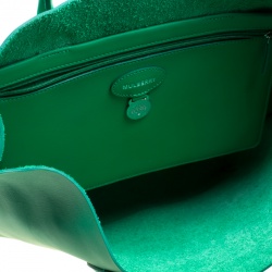 Pre Owned Mulberry Green Leather Blossom Shopper Tote