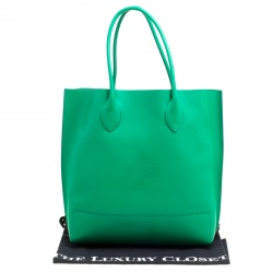 Pre Owned Mulberry Green Leather Blossom Shopper Tote