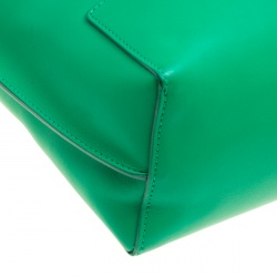 Pre Owned Mulberry Green Leather Blossom Shopper Tote