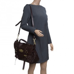 Mulberry Brown Leather Oversized Alexa Satchel