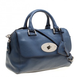 Mulberry Blue Leather Del Rey Top Handle Bag