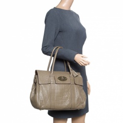Pre Owned Mulberry Khaki Brown Leather Bayswater Satchel