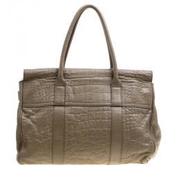Pre Owned Mulberry Khaki Brown Leather Bayswater Satchel
