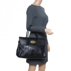 Pre Owned Mulberry Black Leather Bayswater Satchel