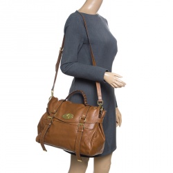 Mulberry Brown Leather Oversized Alexa Top Handle Bag