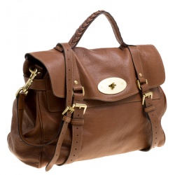Mulberry Brown Leather Oversized Alexa Top Handle Bag
