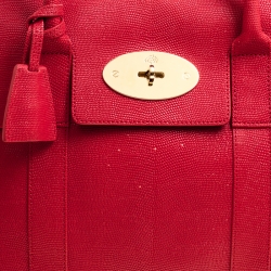 Pre Owned Mulberry Red Textured Leather Bayswater Satchel