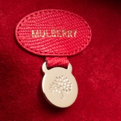 Pre Owned Mulberry Red Textured Leather Bayswater Satchel