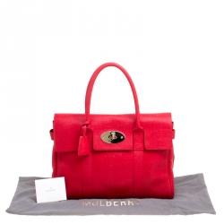 Pre Owned Mulberry Red Textured Leather Bayswater Satchel