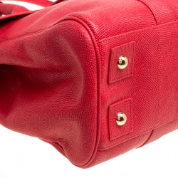 Pre Owned Mulberry Red Textured Leather Bayswater Satchel