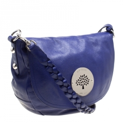 Pre Owned Mulberry Blue Grained Leather Daria Shoulder Bag