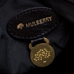 Pre Owned Mulberry Black Leather Oversized Alexa Top Handle Shoulder Bag