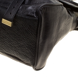 Pre Owned Mulberry Black Leather Oversized Alexa Top Handle Shoulder Bag