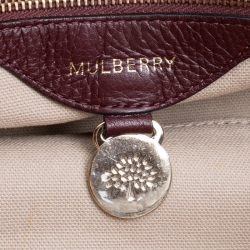 Pre Owned Mulberry Burgundy Leather Small Blenheim Tote