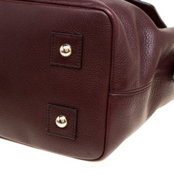 Pre Owned Mulberry Burgundy Leather Small Blenheim Tote