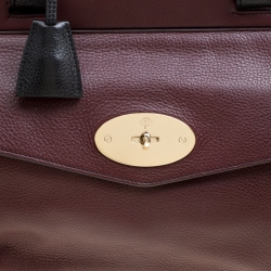 Pre Owned Mulberry Burgundy Leather Small Blenheim Tote