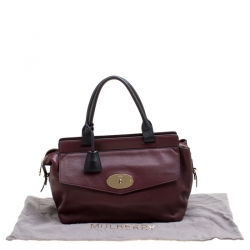 Pre Owned Mulberry Burgundy Leather Small Blenheim Tote