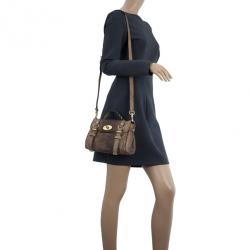 مملوكة مسبقًا Mulberry Mini Bark Brown Furry Print Alexa Bag