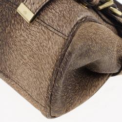 مملوكة مسبقًا Mulberry Mini Bark Brown Furry Print Alexa Bag
