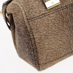 مملوكة مسبقًا Mulberry Mini Bark Brown Furry Print Alexa Bag