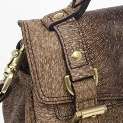 مملوكة مسبقًا Mulberry Mini Bark Brown Furry Print Alexa Bag