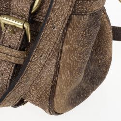 مملوكة مسبقًا Mulberry Mini Bark Brown Furry Print Alexa Bag