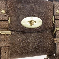 مملوكة مسبقًا Mulberry Mini Bark Brown Furry Print Alexa Bag