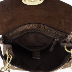 مملوكة مسبقًا Mulberry Mini Bark Brown Furry Print Alexa Bag